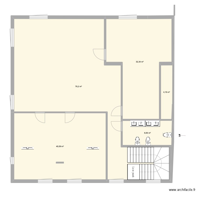 titre. Plan de 5 pièces et 161 m2