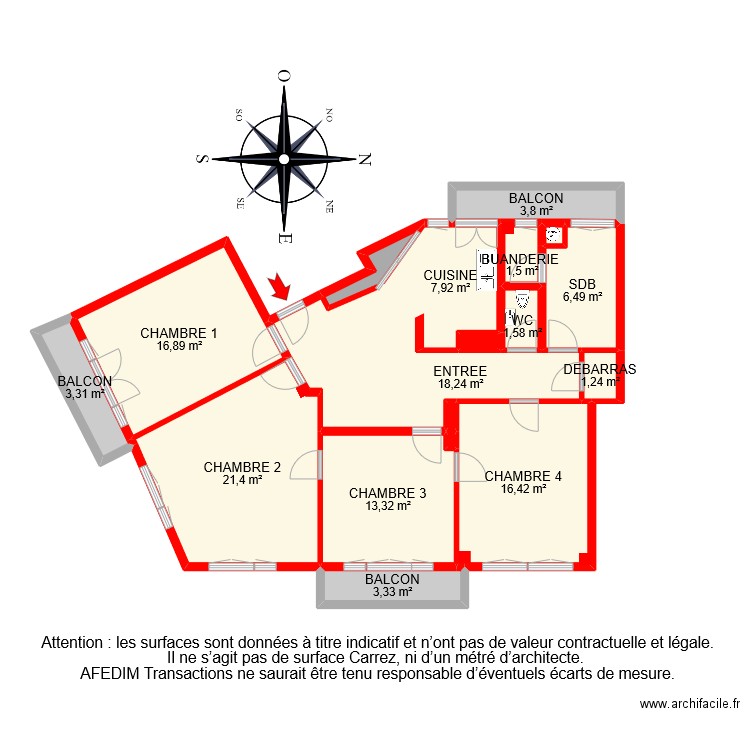 BI 8933 PLAN. Plan de 18 pièces et 117 m2