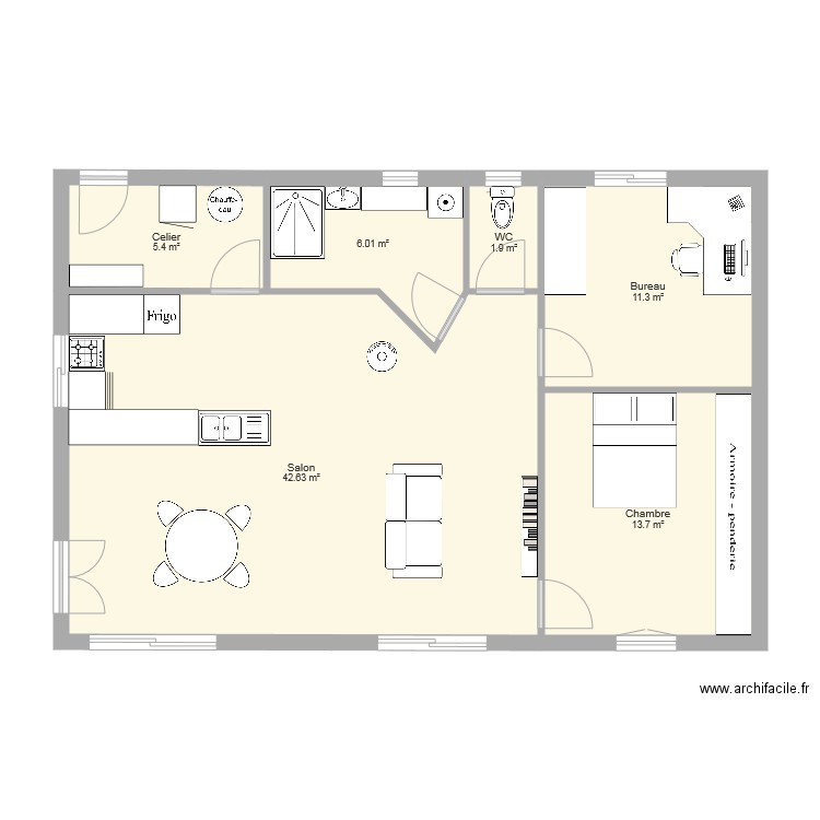 Maison aménagée sans garage. Plan de 0 pièce et 0 m2