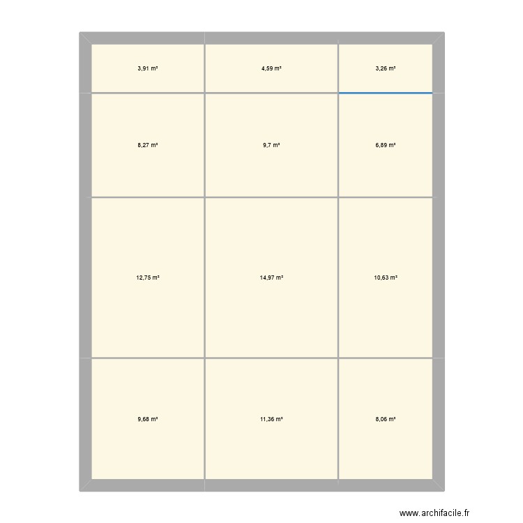 plan3. Plan de 12 pièces et 104 m2