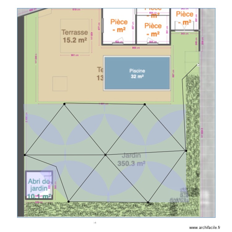 jardin. Plan de 0 pièce et 0 m2