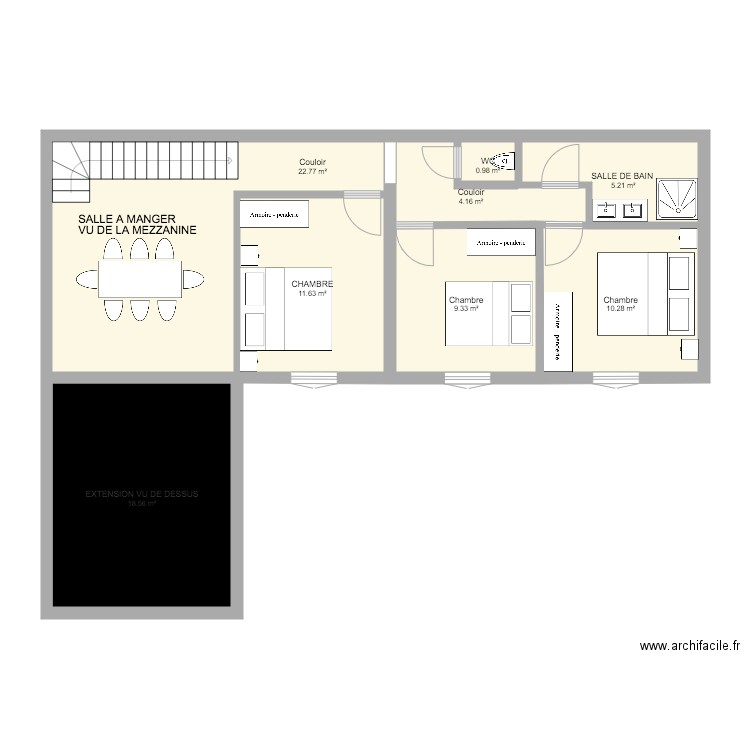 PLAN ETAGE GEOFFREY. Plan de 0 pièce et 0 m2