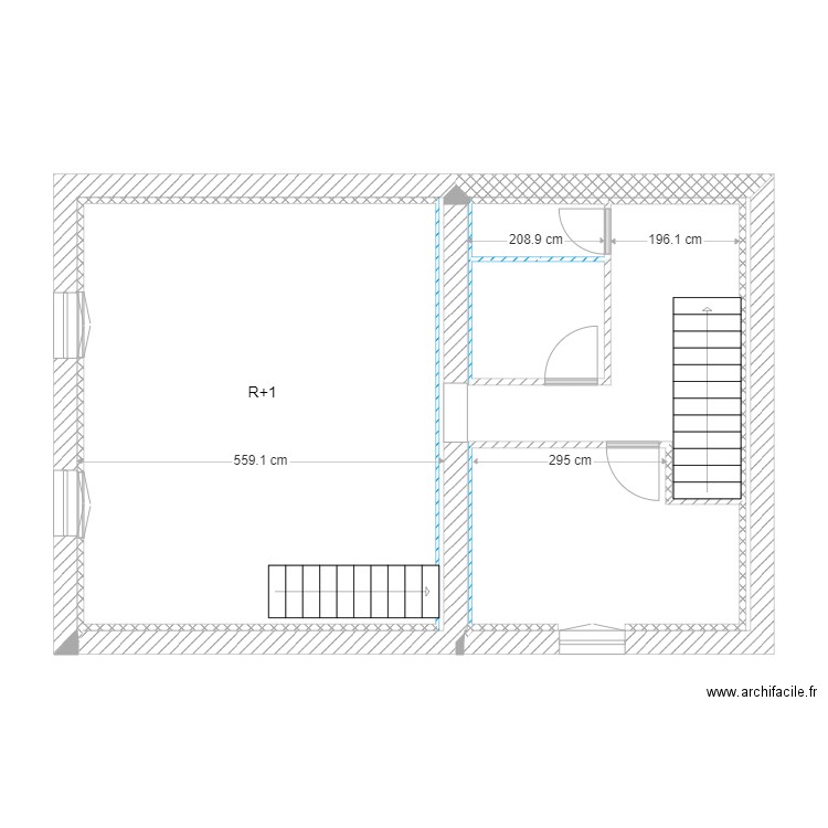 LEVEQUE RDCH. Plan de 6 pièces et 61 m2