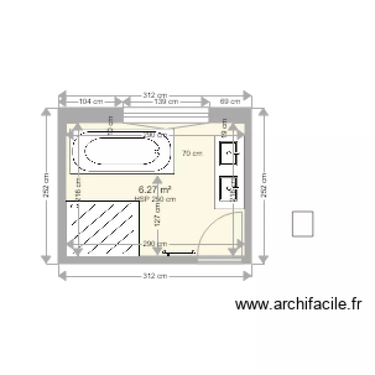 salle de bain 2. Plan de 