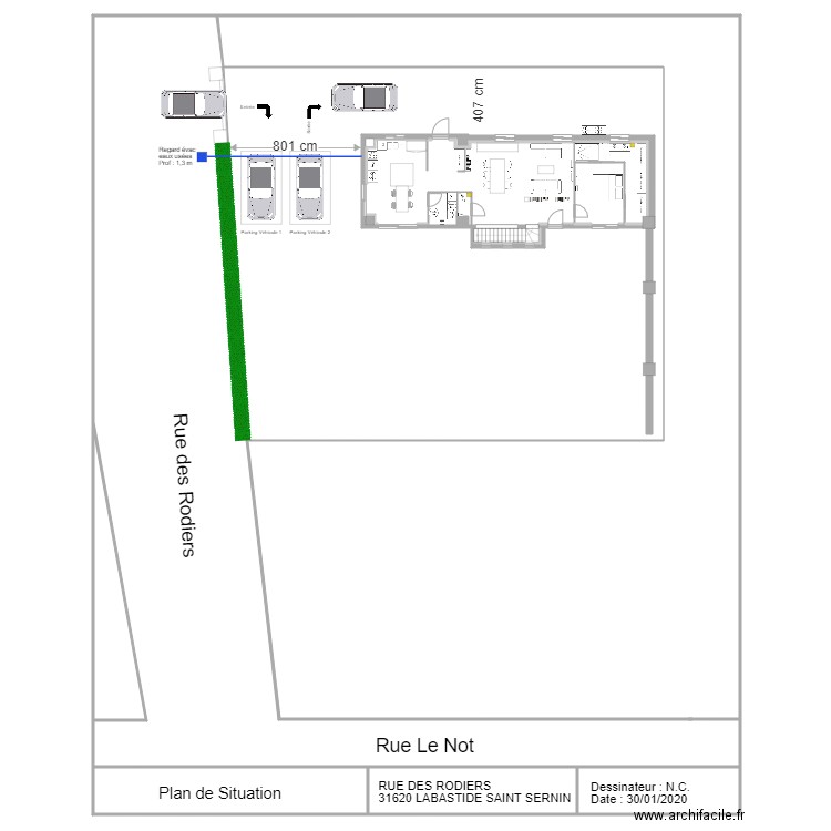 Plan de situation raccordements humides. Plan de 0 pièce et 0 m2