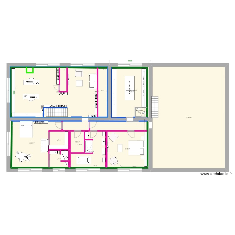 ETAGE1 28 12 2022 dressing nord. Plan de 35 pièces et 703 m2