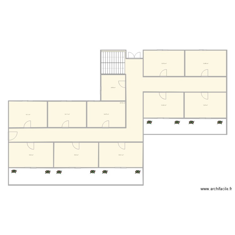 hotel  rc cour. Plan de 0 pièce et 0 m2