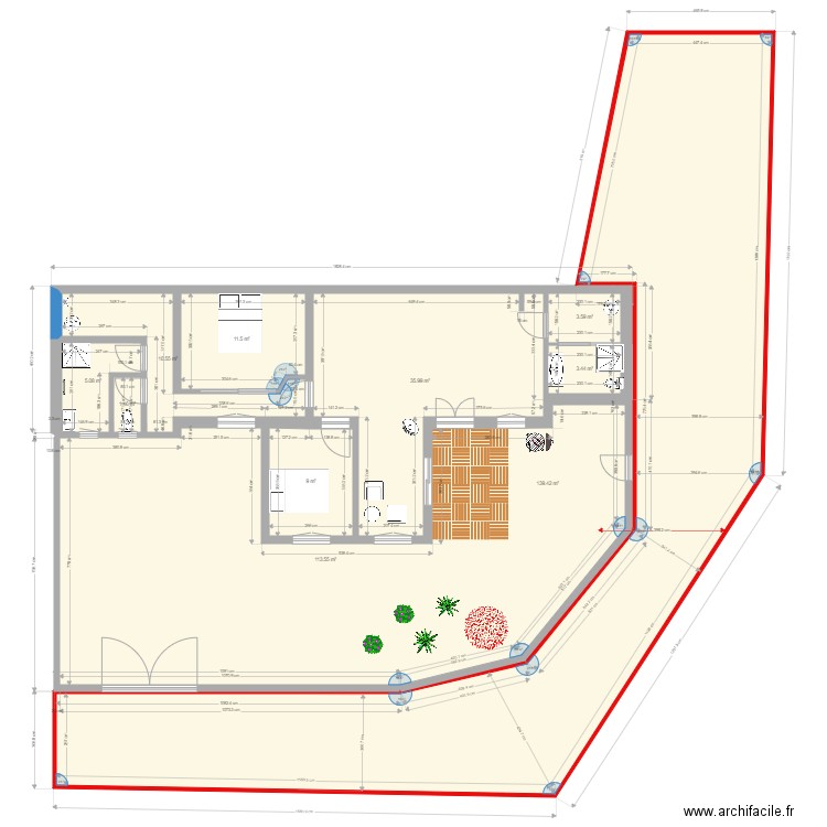 Extension SGDD  2021 URBANISME Plan en décalage V4 sans étage. Plan de 0 pièce et 0 m2