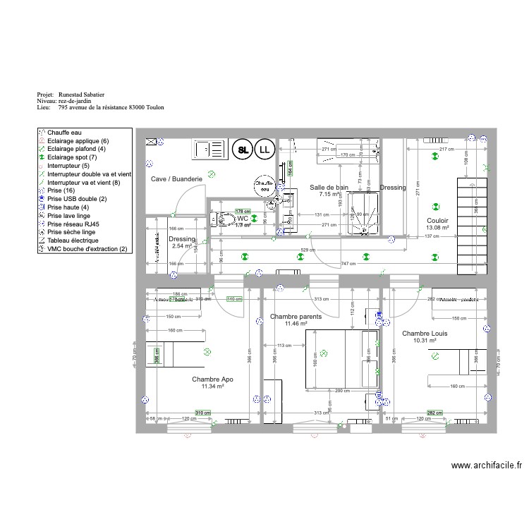 Projet rez de jardin Runestad. Plan de 0 pièce et 0 m2