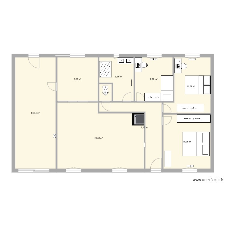 Maison 1. Plan de 0 pièce et 0 m2