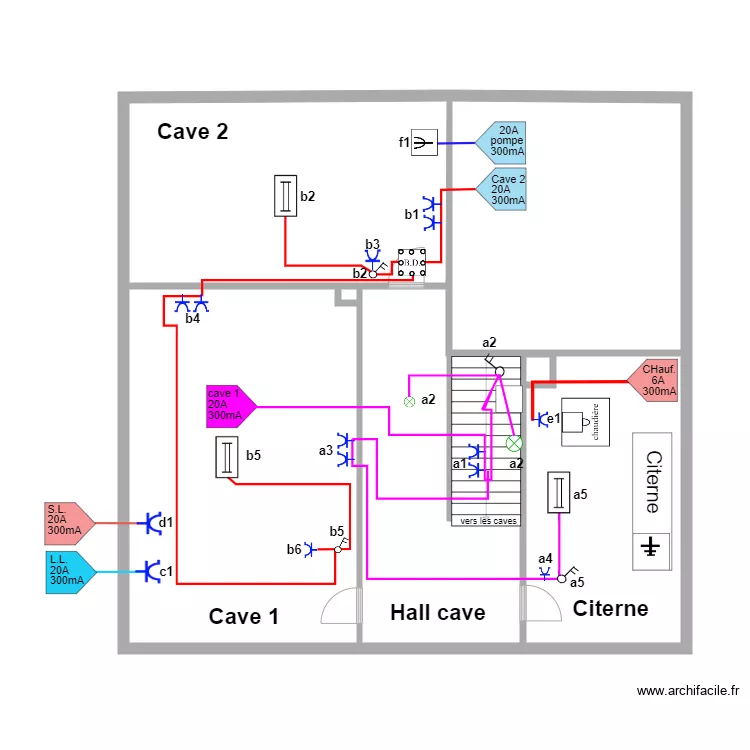 caves corrig&eacute;es sans c&acirc;ble Guillaume . Plan de 