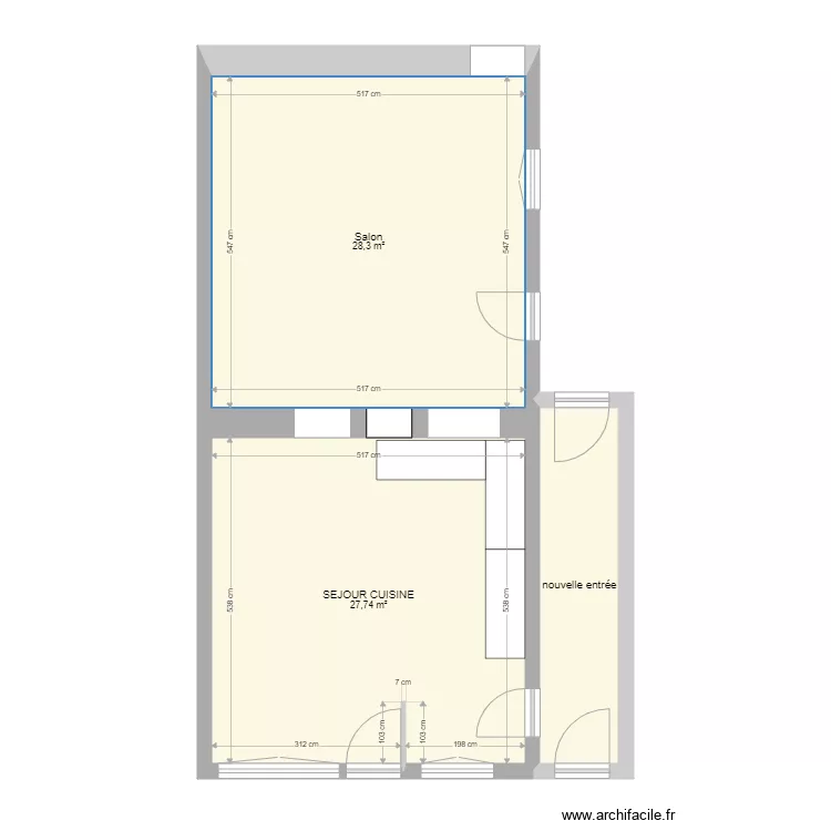 CHAUVOT VALENCAY ouverture porteur modifie. Plan de 