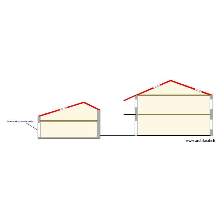 plan coupe actuel. Plan de 0 pièce et 0 m2