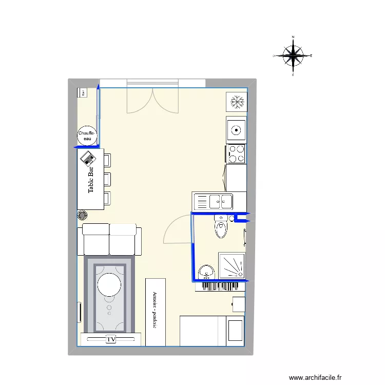 Plan d'am&eacute;nagement de studio (agence). Plan de 