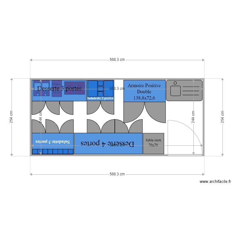 HARY SUSHI. Plan de 1 pièce et 14 m2