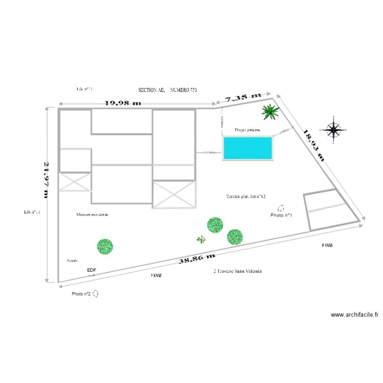  Plan de masse PISCINE AUTRE SENS à 3M 6 7M fois 3 2 M. Plan de 0 pièce et 0 m2