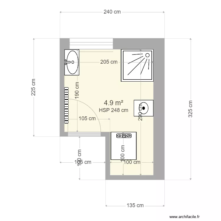 salle de bain meme ok. Plan de 