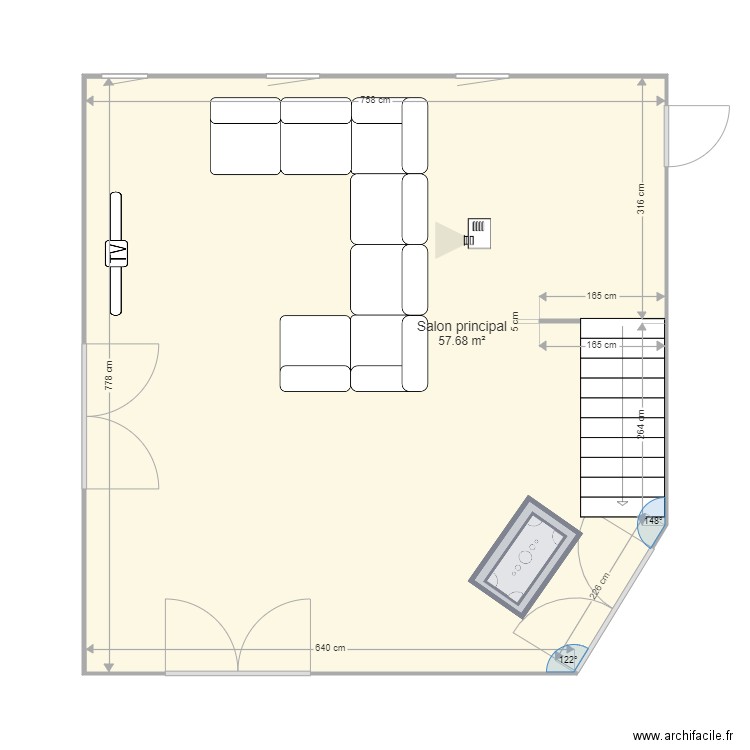 Maison Ted et Zelia Salon RDC. Plan de 0 pièce et 0 m2