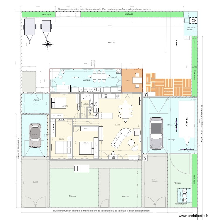 Saint andré 17 mars. Plan de 25 pièces et 351 m2