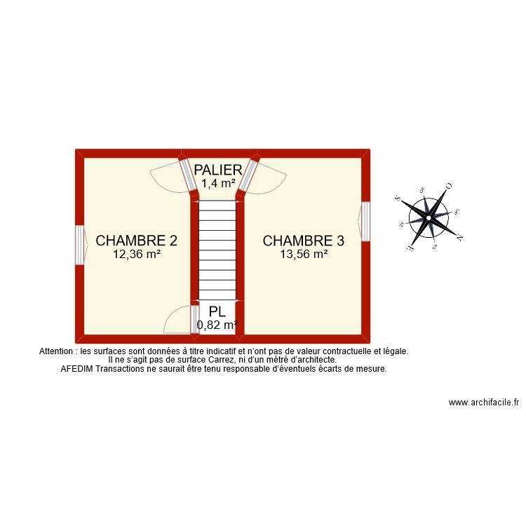 BI 9513 ETAGE 1. Plan de 5 pièces et 30 m2