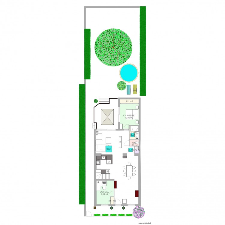 plan rdc extension et idee cuisine. Plan de 0 pièce et 0 m2