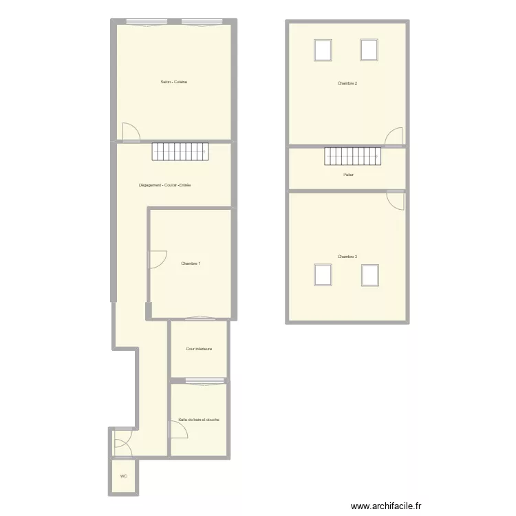 App 3&egrave;me 4&egrave;me Etage des Halles sbg. Plan de 