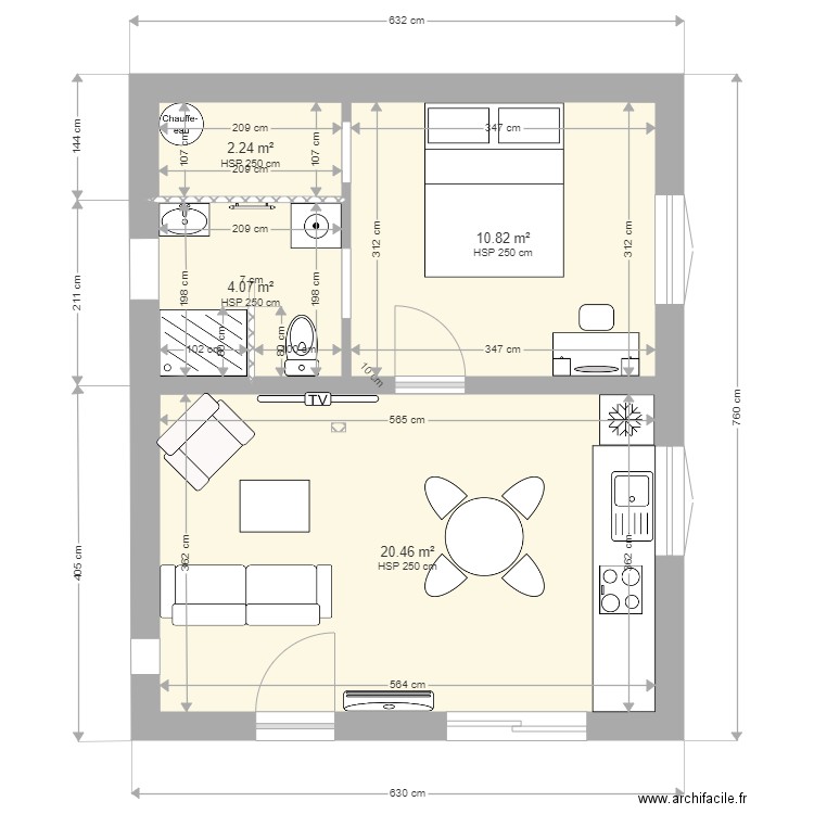 studio studio. Plan de 0 pièce et 0 m2