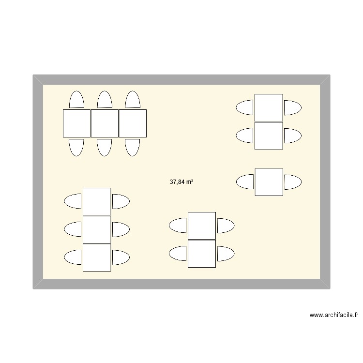salle 200. Plan de 1 pièce et 38 m2