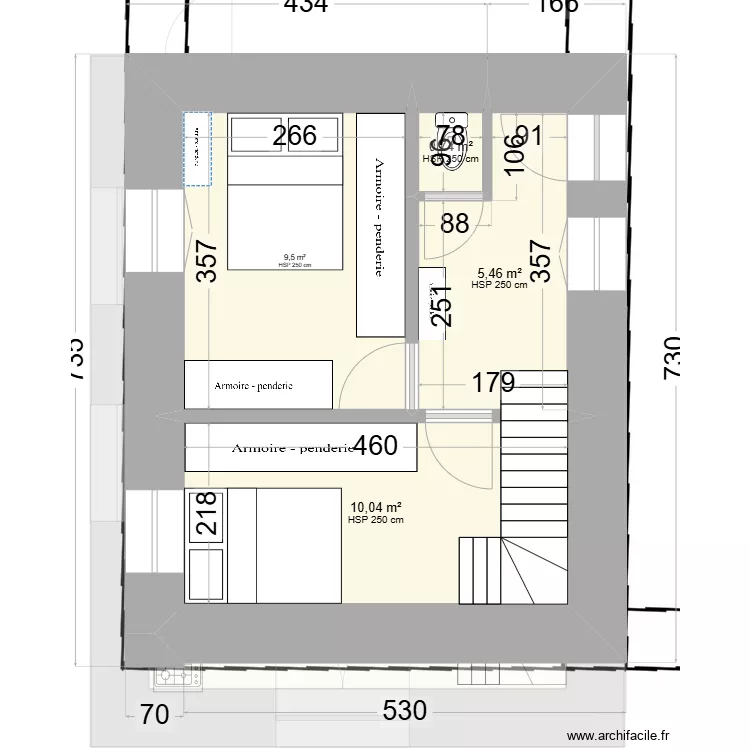 Voa_Long&egrave;re escalier nord. Plan de 