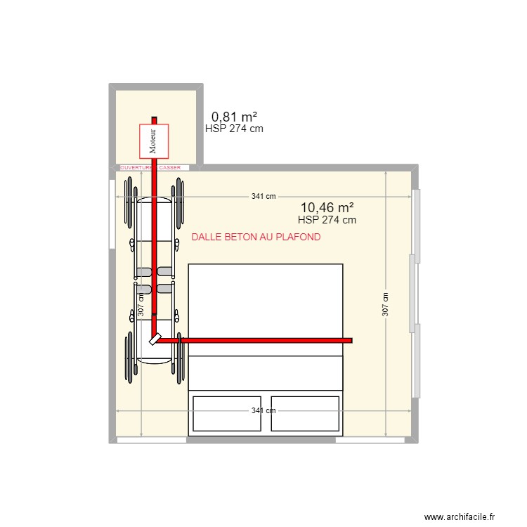 DESBOIS STEPHANIE. Plan de 2 pièces et 11 m2