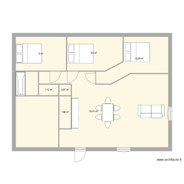 maison cornas. Plan de 7 pièces et 86 m2