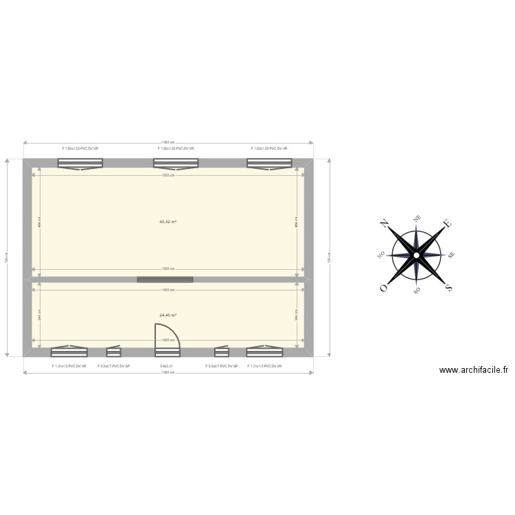 ML23054052. Plan de 2 pièces et 65 m2