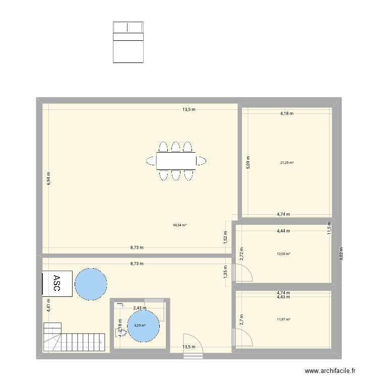waha. Plan de 7 pièces et 349 m2