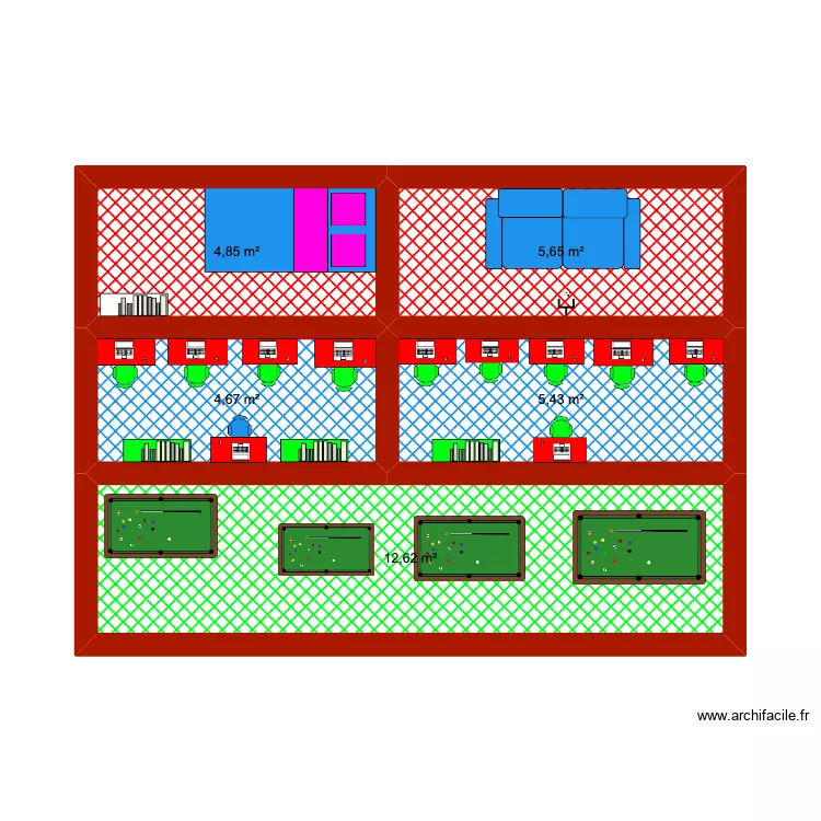 Bureau N. Plan de 5  et 33 m²