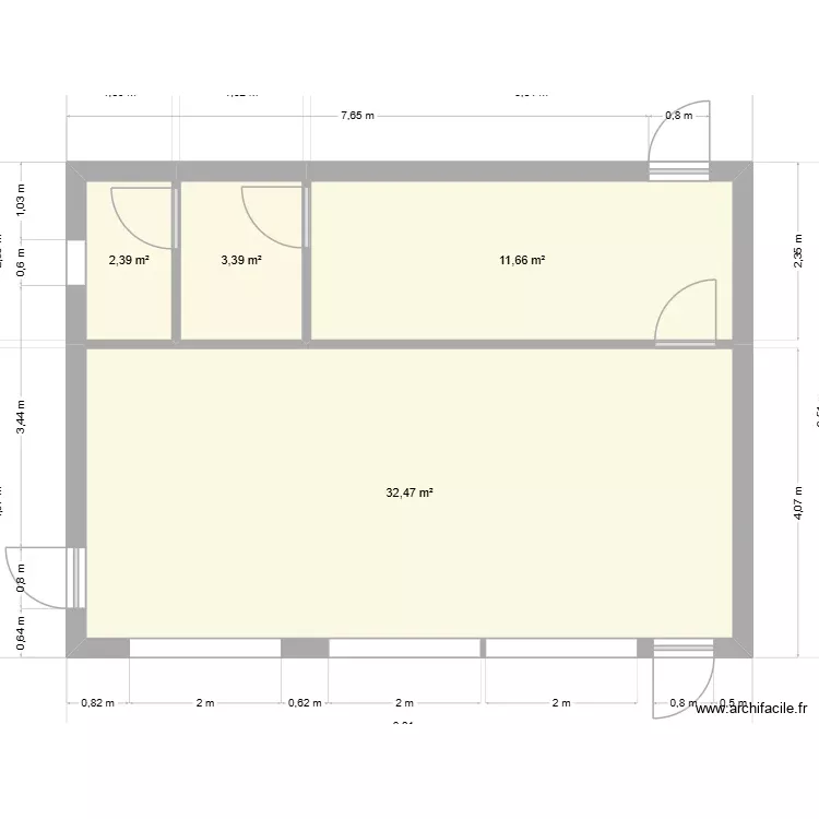 BOULANGERIE. Plan de 4 Pièces et 50 m² BOULANGERIE. Plan de 4 Pièces et 50 m²