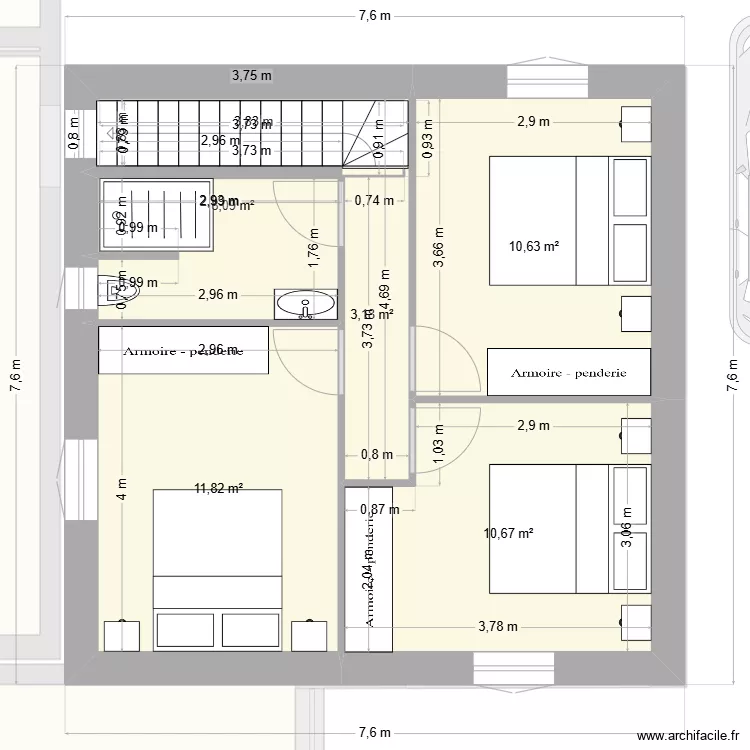 Prejet Resty extension 6 SDB. Plan de 