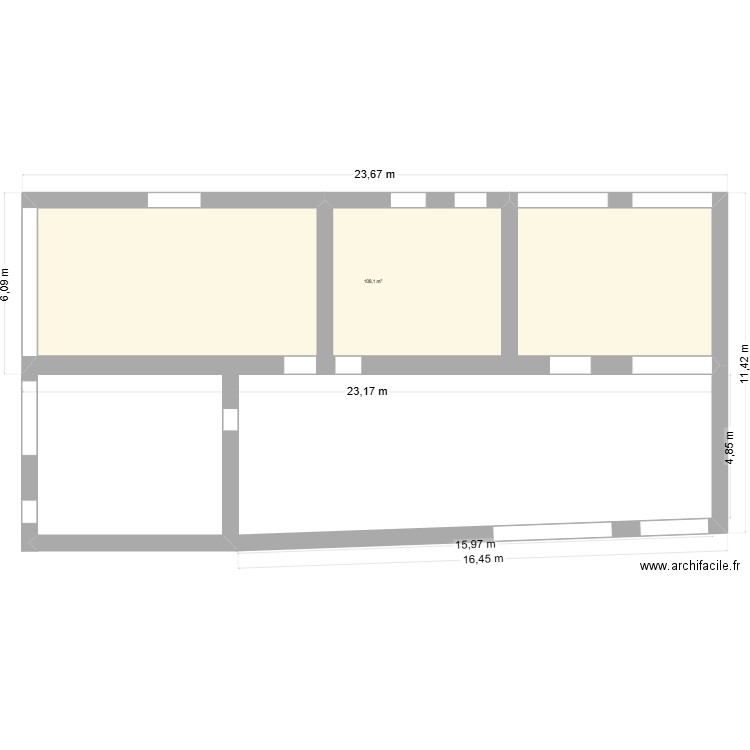 LA JANVRIE. Plan de 1 pièce et 108 m2