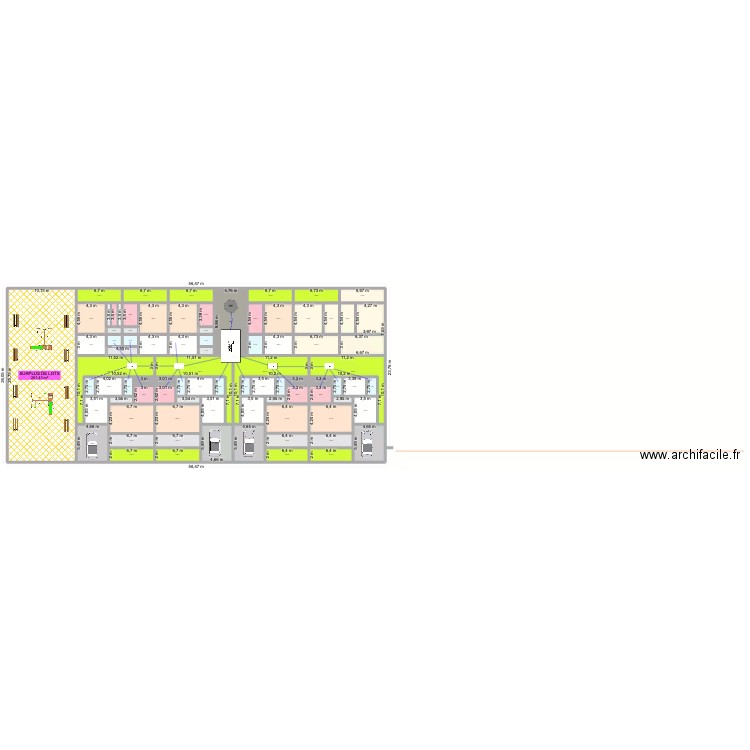 Plan Dabou Cote Ecole Jacq v6. Plan de 84 pièces et 1357 m2