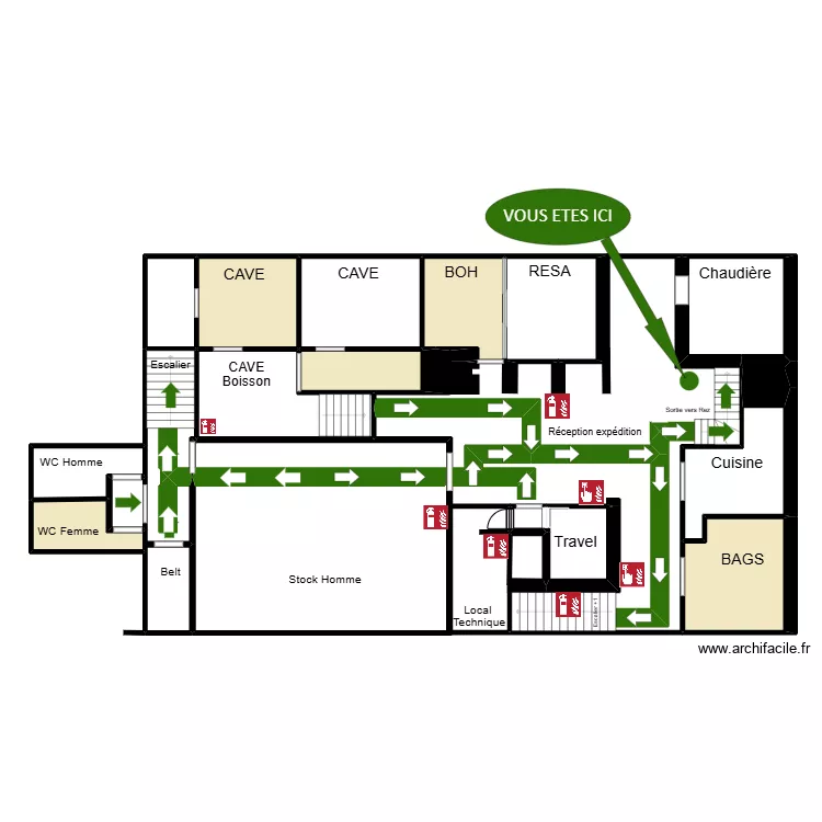 PLAN D'EVACUATION CAVE-1. Plan de 