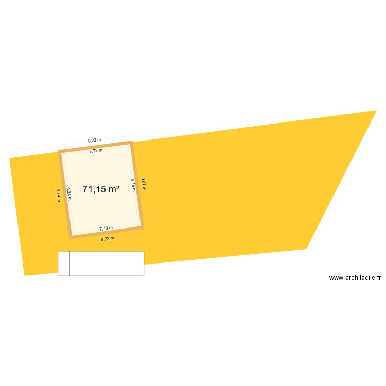 plan de mass. Plan de 1 pièce et 71 m2