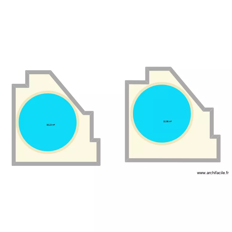 Terrasse exterieure (derri&egrave;re). Plan de 2  et 63 m²