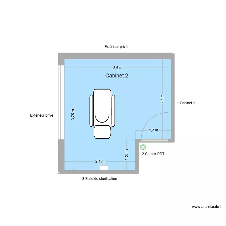 30872 Cabinet 2. Plan de 1 et 12 m² 30872 Cabinet 2. Plan de 1 et 12 m²
