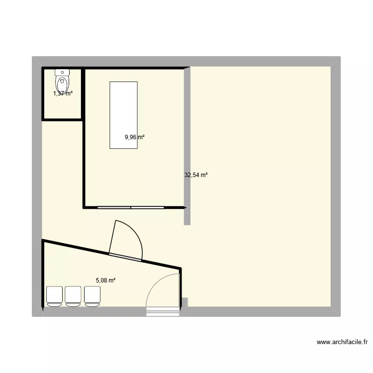 version 2. Plan de 4 pièces et 62 m²