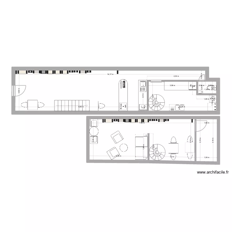 Plan3. Plan de 4  et 73 m²