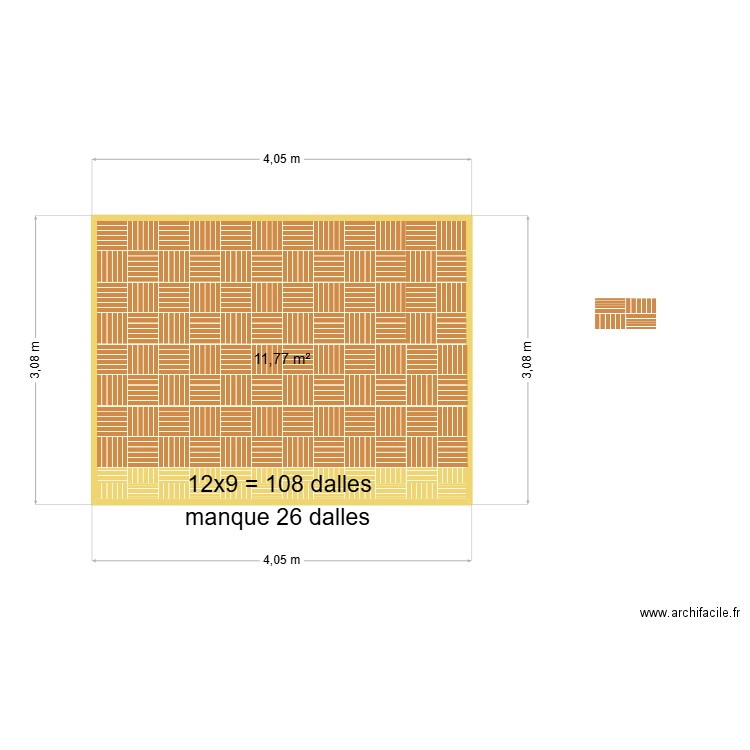 Barnum sol A. Plan de 1 pièce et 12 m2