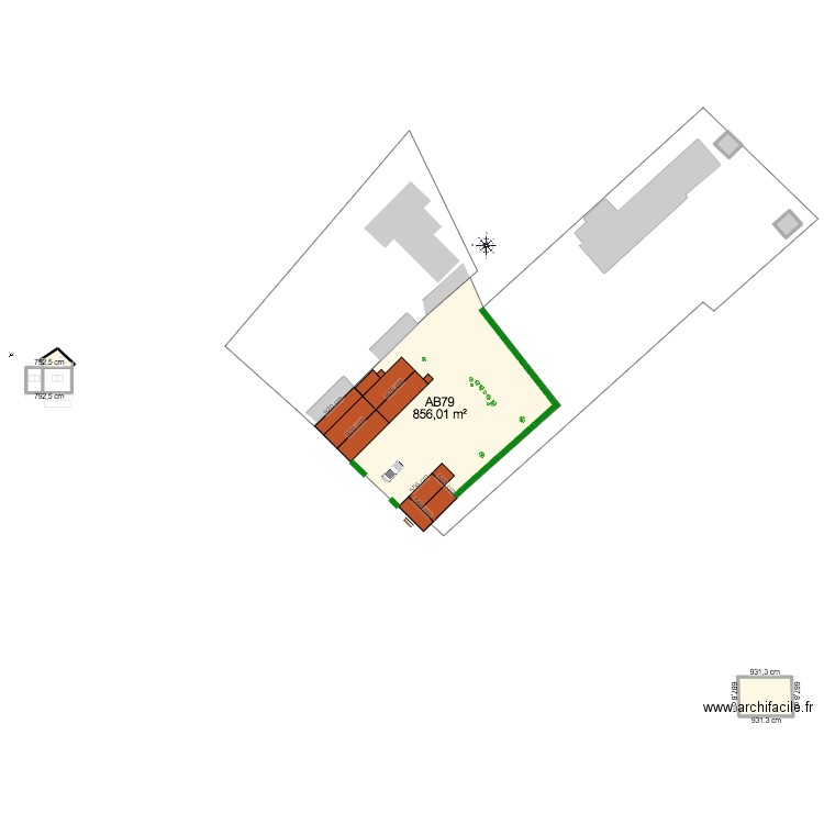 Plan de masse avant travaux. Plan de 0 pièce et 0 m2