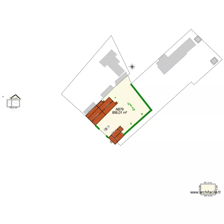 Plan de masse avant travaux. Plan de 