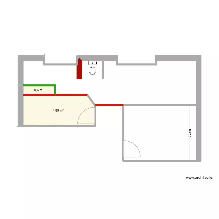 Suite parentale v2. Plan de 2 Pièces et 5 m² Suite parentale v2. Plan de 2 Pièces et 5 m²