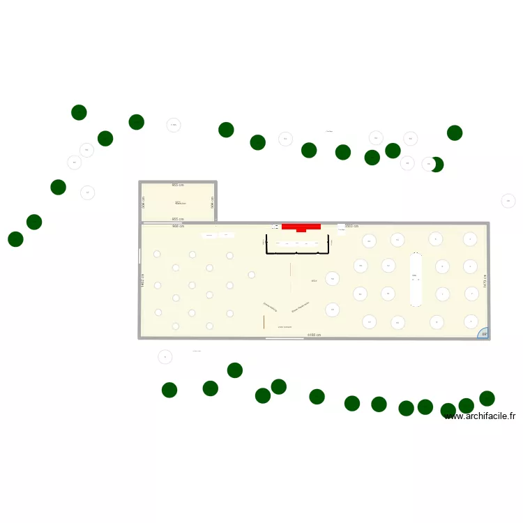 Chapiteau R&eacute;ception vip 15 x 35. Plan de 