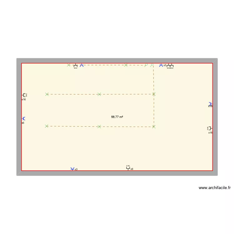 plan de la classe. Plan de 1 Pièce et 57 m² plan de la classe. Plan de 1 Pièce et 57 m²